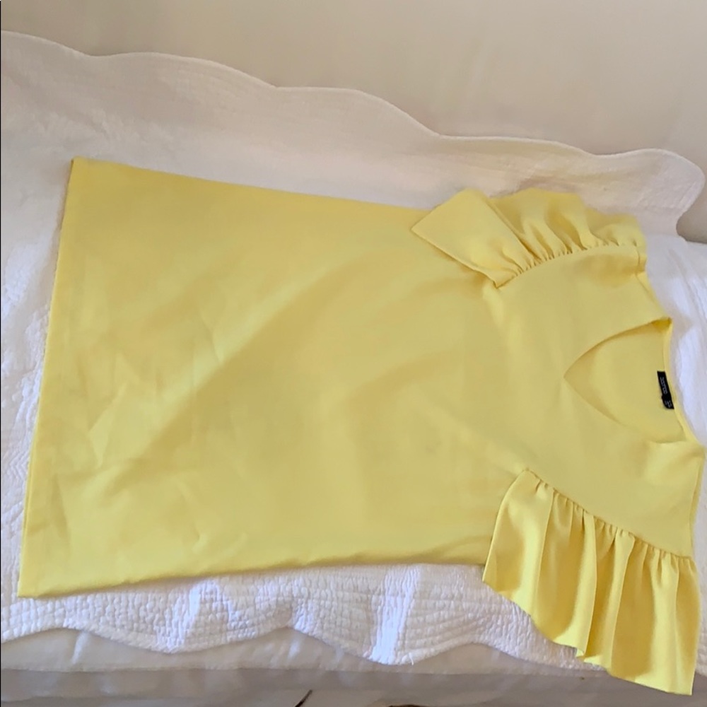 ASOS Boohoo yellow flutter sleeve dress